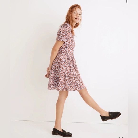 NWT Madewell Collared Puff-Sleeve Mini Dress in Piccola Floral, Size 6 - Picture 3 of 16